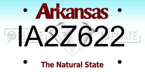 IA2Z622 Arkansas License Plate