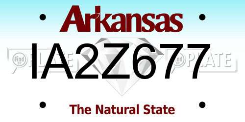 IA2Z677 Arkansas License Plate