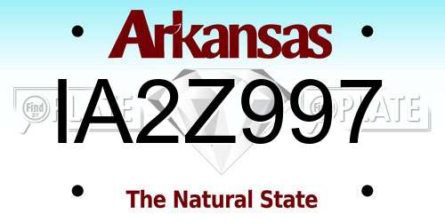 IA2Z997 Arkansas License Plate