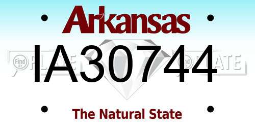 IA30744 Arkansas License Plate