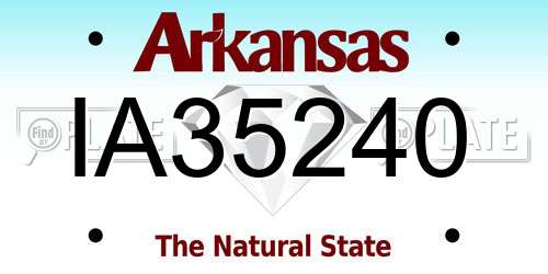 IA35240 Arkansas License Plate