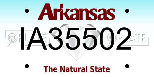 IA35502 Arkansas License Plate