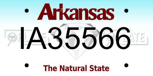 IA35566 Arkansas License Plate