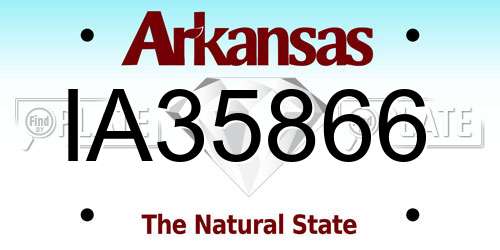IA35866 Arkansas License Plate