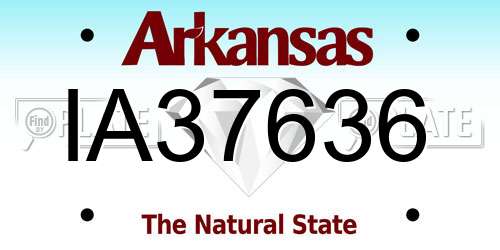 IA37636 Arkansas License Plate