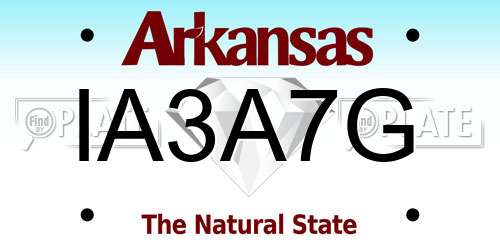 IA3A7G Arkansas License Plate