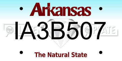 IA3B507 Arkansas License Plate