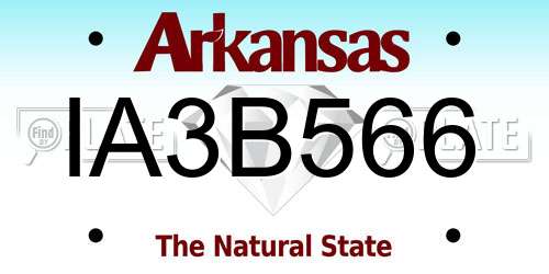 IA3B566 Arkansas License Plate