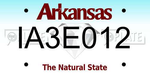 IA3E012 Arkansas License Plate