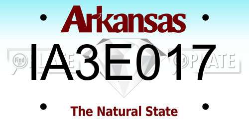 IA3E017 Arkansas License Plate