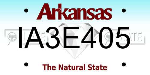 IA3E405 Arkansas License Plate