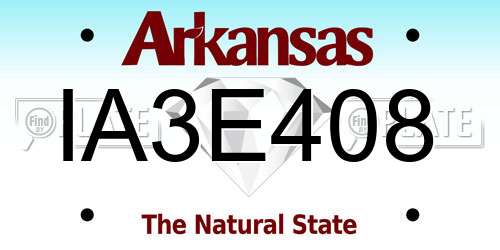 IA3E408 Arkansas License Plate