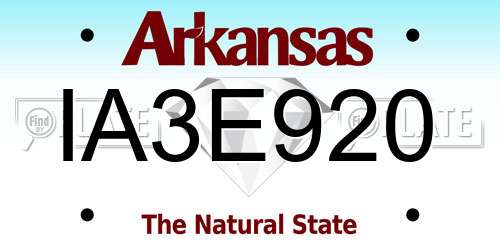IA3E920 Arkansas License Plate