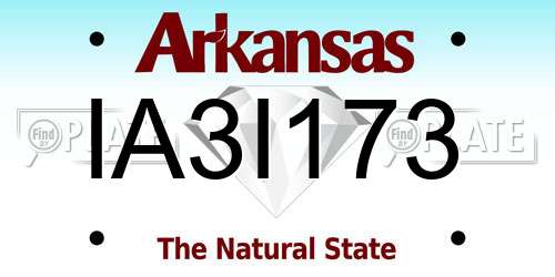 IA3I173 Arkansas License Plate