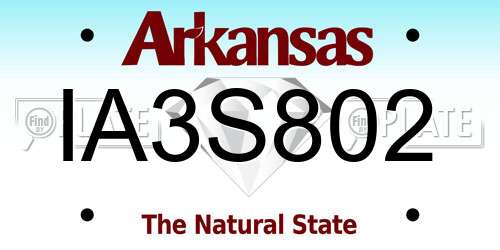 IA3S802 Arkansas License Plate