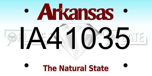 IA41035 Arkansas License Plate