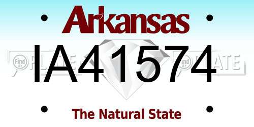 IA41574 Arkansas License Plate