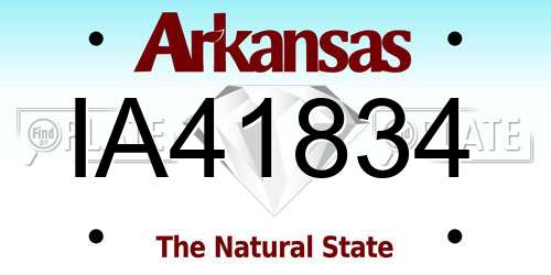 IA41834 Arkansas License Plate
