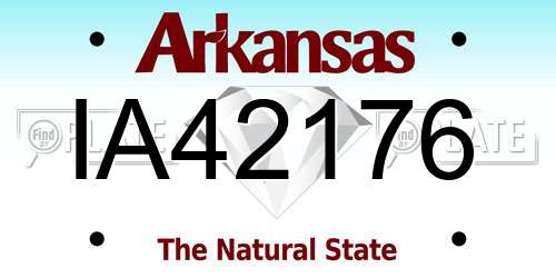 IA42176 Arkansas License Plate