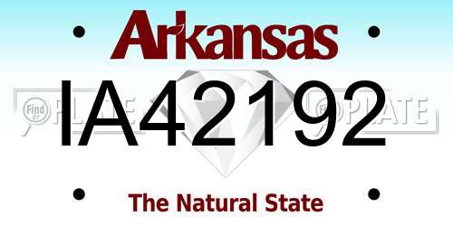 IA42192 Arkansas License Plate