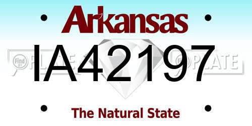 IA42197 Arkansas License Plate