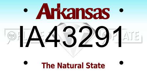 IA43291 Arkansas License Plate