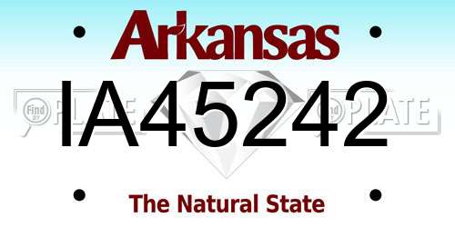 IA45242 Arkansas License Plate