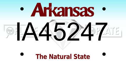 IA45247 Arkansas License Plate