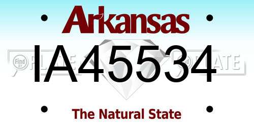 IA45534 Arkansas License Plate