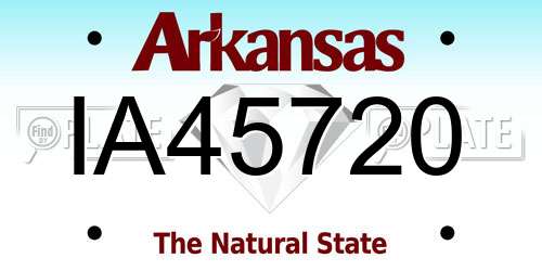 IA45720 Arkansas License Plate