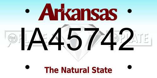 IA45742 Arkansas License Plate