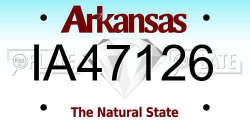 IA47126 Arkansas License Plate