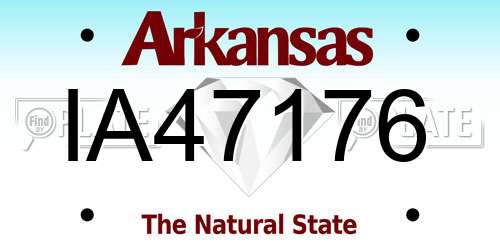 IA47176 Arkansas License Plate