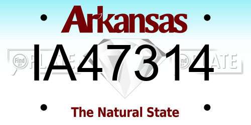 IA47314 Arkansas License Plate
