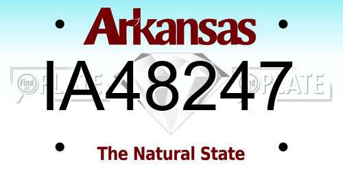 IA48247 Arkansas License Plate