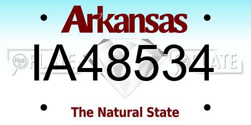 IA48534 Arkansas License Plate