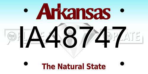 IA48747 Arkansas License Plate