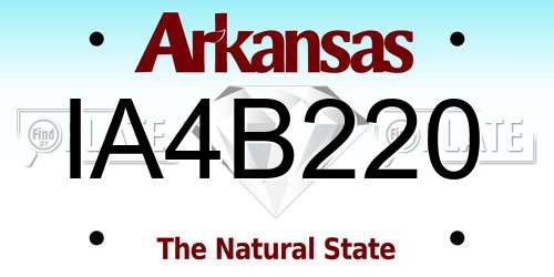 IA4B220 Arkansas License Plate