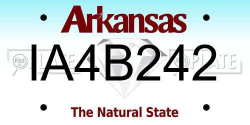 IA4B242 Arkansas License Plate