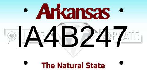 IA4B247 Arkansas License Plate