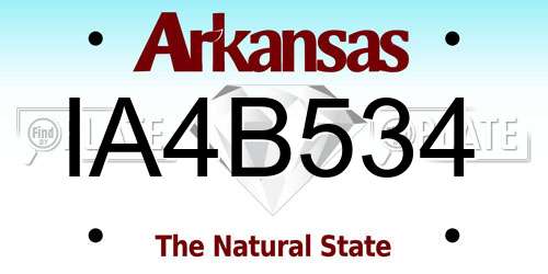 IA4B534 Arkansas License Plate