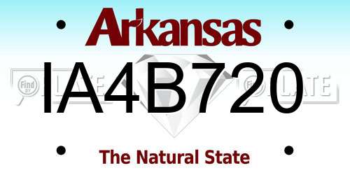 IA4B720 Arkansas License Plate