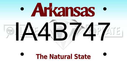 IA4B747 Arkansas License Plate