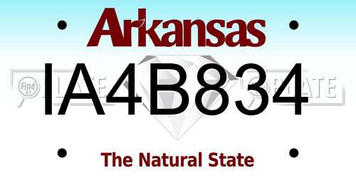IA4B834 Arkansas License Plate