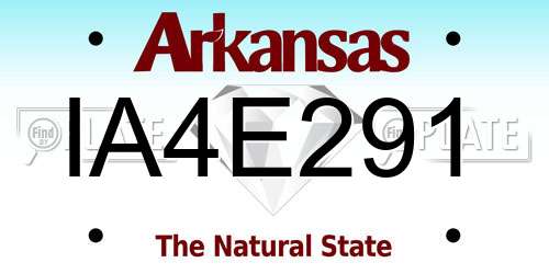 IA4E291 Arkansas License Plate