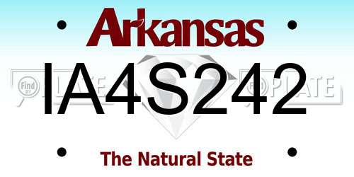 IA4S242 Arkansas License Plate