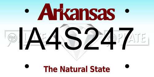 IA4S247 Arkansas License Plate