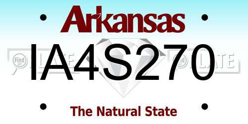 IA4S270 Arkansas License Plate