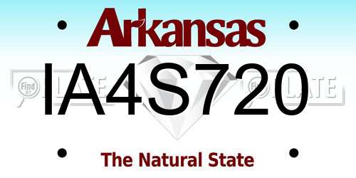 IA4S720 Arkansas License Plate