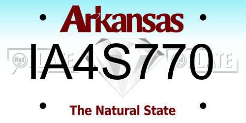 IA4S770 Arkansas License Plate
